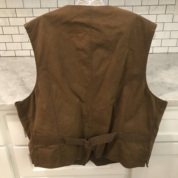 Polo Ralph Lauren Vest Mens XL Brown Field Utility Multi Pocket Plaid Lined - Picture 5 of 10